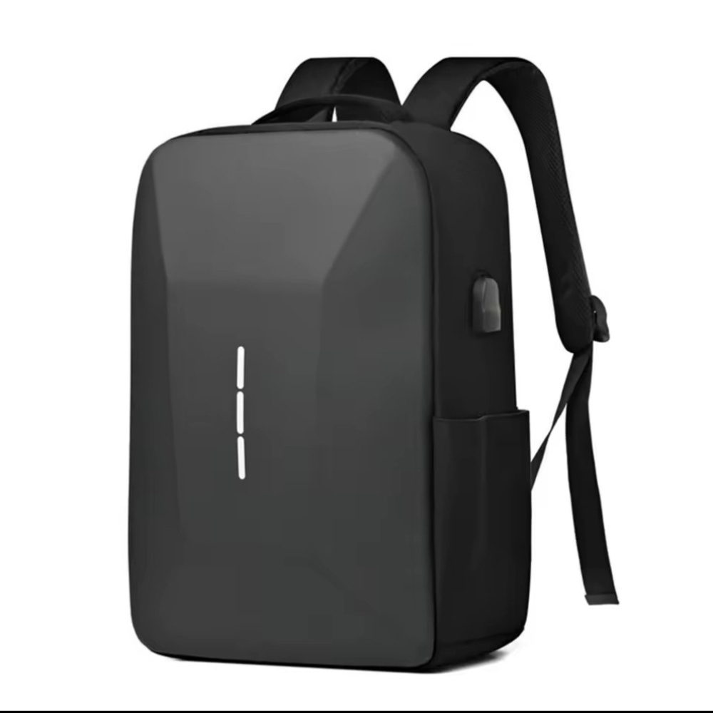 Sleek Black Anti-Theft Laptop Backpack with USB Port